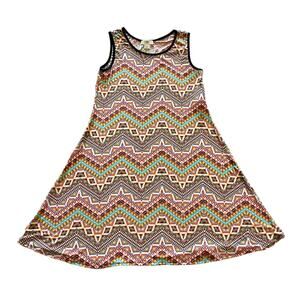 Cato Fashions SUN DRESS 14/16 Womens Sleeveless Swing Multi Color Zig Zag